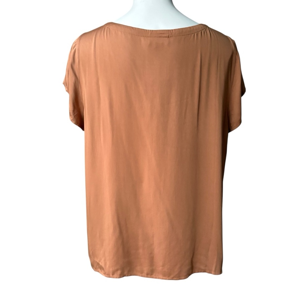 NWT PURE JILL J JILL Lenzing Ecovero Short Sleeve Top in Saffron, Sz L - Picture 3 of 13